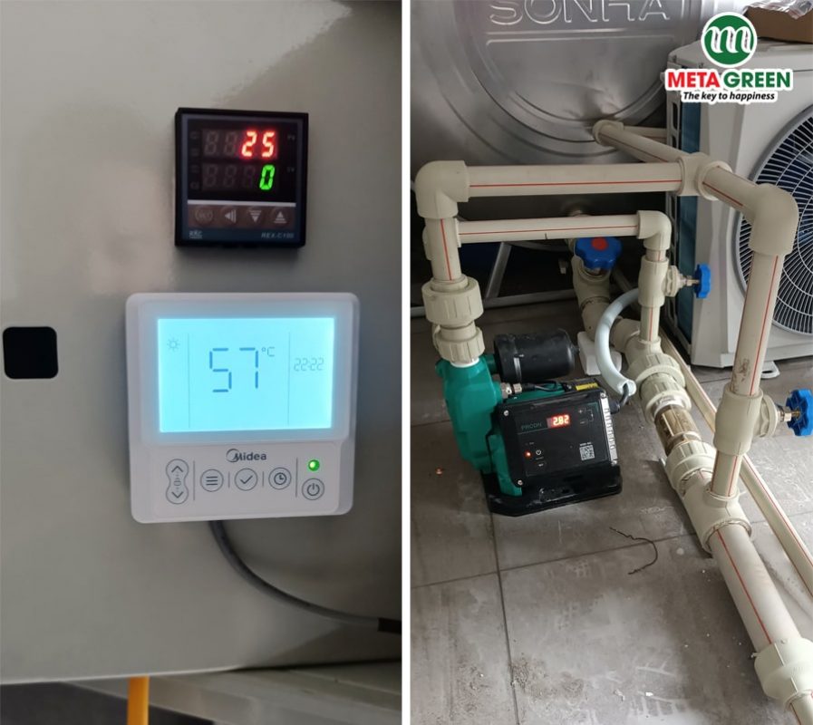 Lắp đặt máy bơm nhiệt Midea 300L cho nhà biệt thự tại khu đô thị Vinhomes Marina Hải Phòng - 02