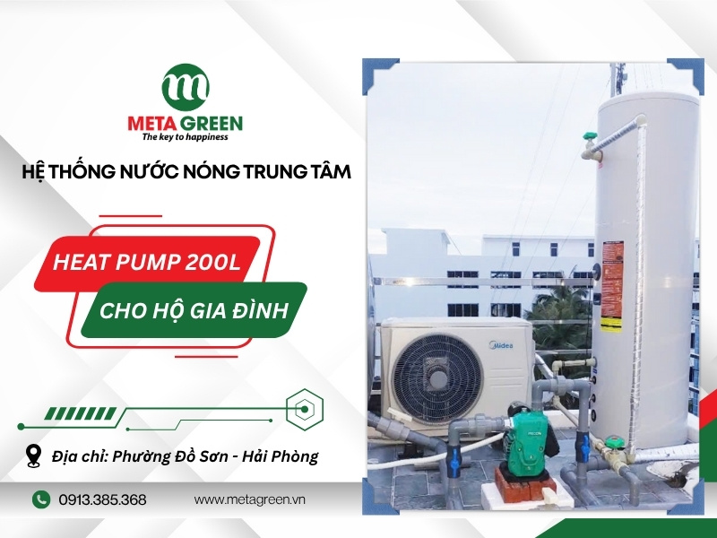 lắp đặt máy bơm nhiệt media 200L cho hộ gia đình tại phường đồ sơn, hải phòng